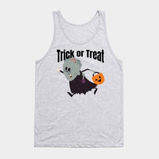 Trick or Treat Funny Female Goblin Girl Unique Halloween Tank Top